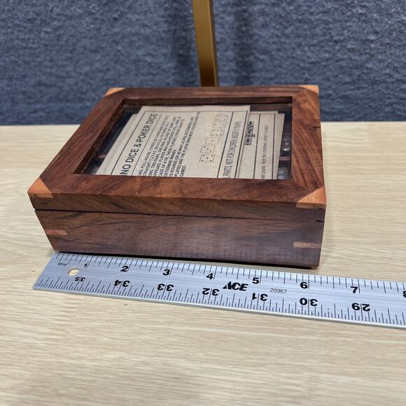 Vintage Uniquely C. Wooden Domino & Dice Cards Set in Decorative Wooden Box, - Picture 10 of 11